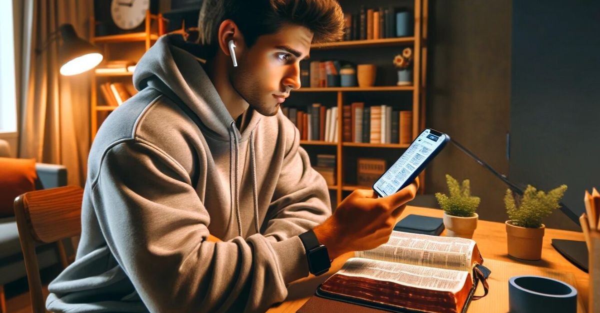 Gen Z Man Comparing Gen Z Bible to Traditional Bible; What is the Gen-Z Bible?